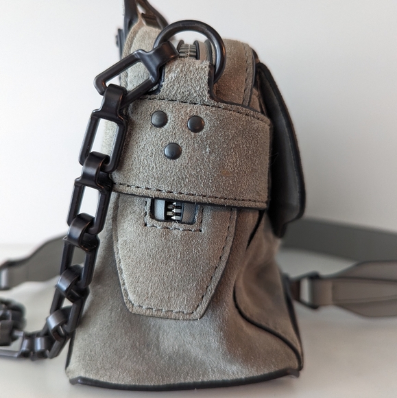 Rag & Bone Grey Suede Chain Link Bag - Picture 5 of 8